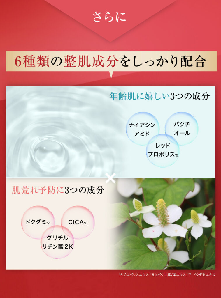 6種類の整肌成分を配合